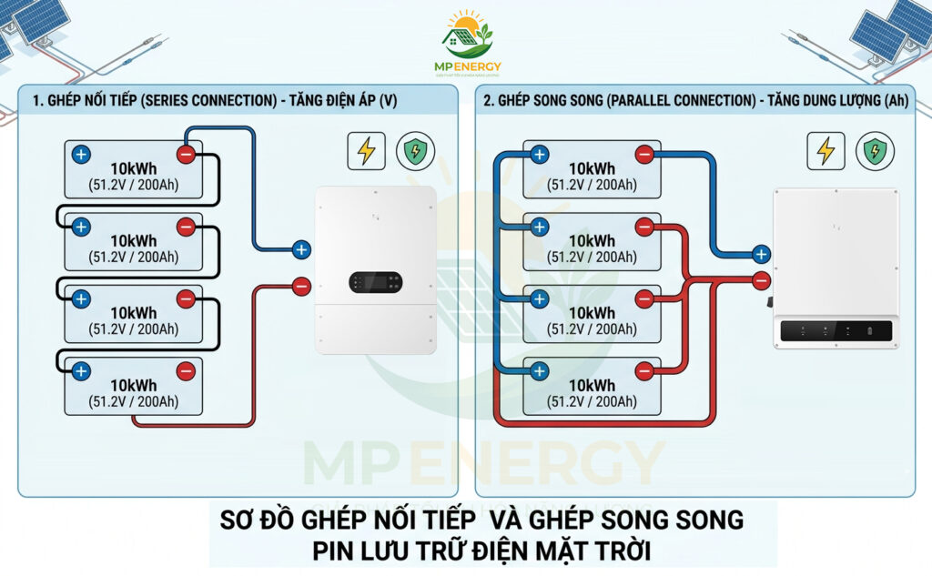 Ghép Nối Tiếp Và Ghép Song Song Pin Lưu Trữ